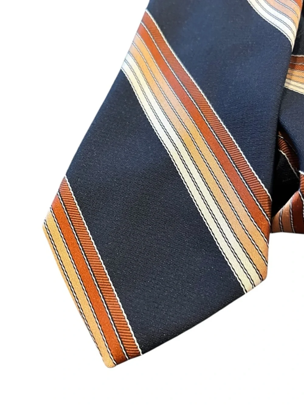 Vintage retro johnny carson tie black tan stripes
